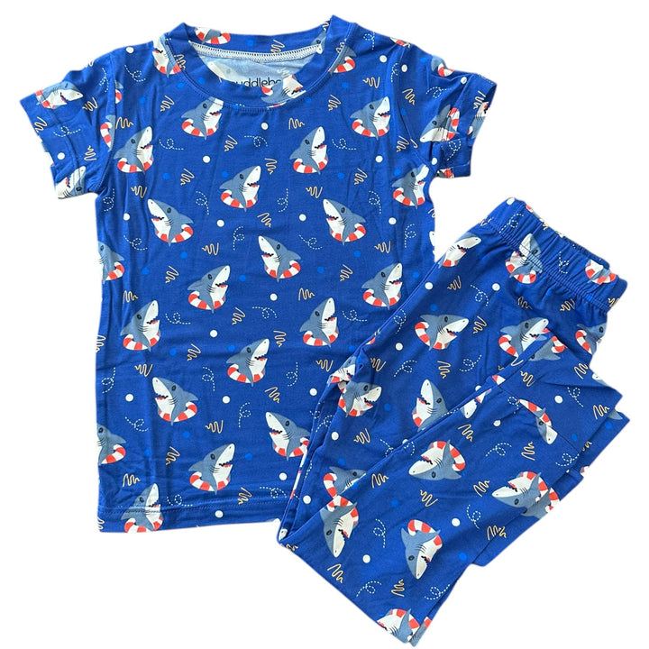 Shark Floaties Short Sleeve Two-Piece PJ's