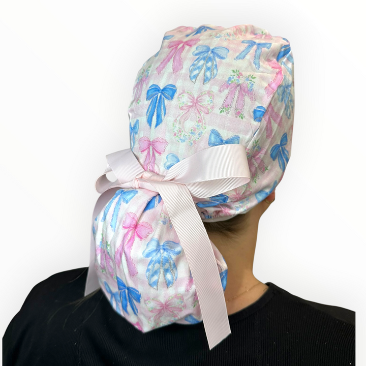 Pretty Little Bows- Ponytail Scrub Cap