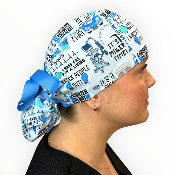Anesthesia- Ponytail Scrub Cap