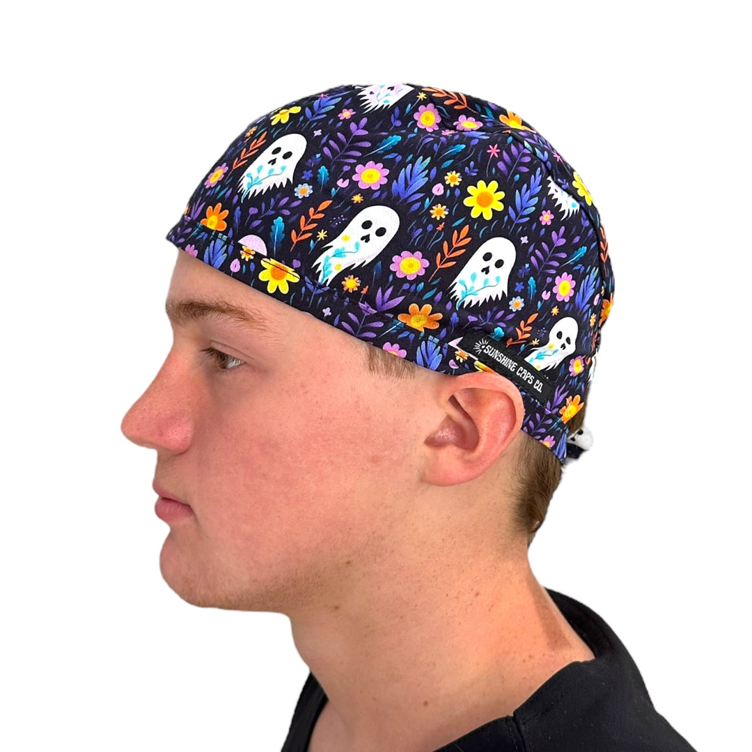 Ghost Floral- Classic/Men's Scrub Cap