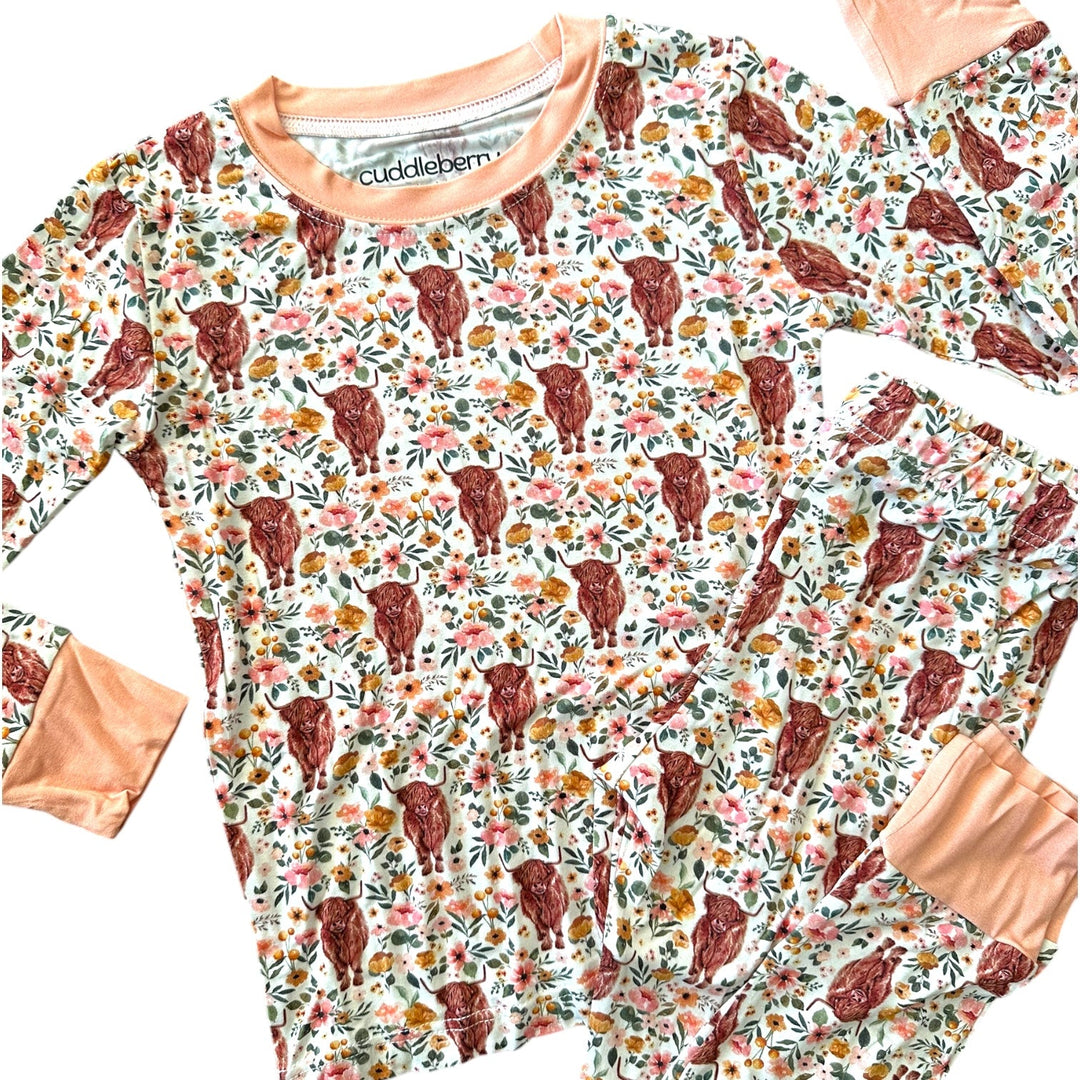 Highland Cow Long Sleeve Two-Piece PJ's