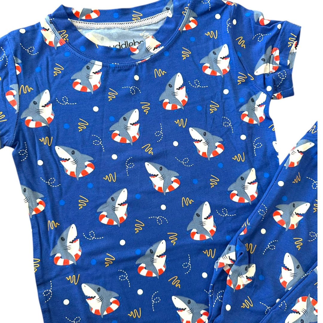 Shark Floaties Short Sleeve Two-Piece PJ's