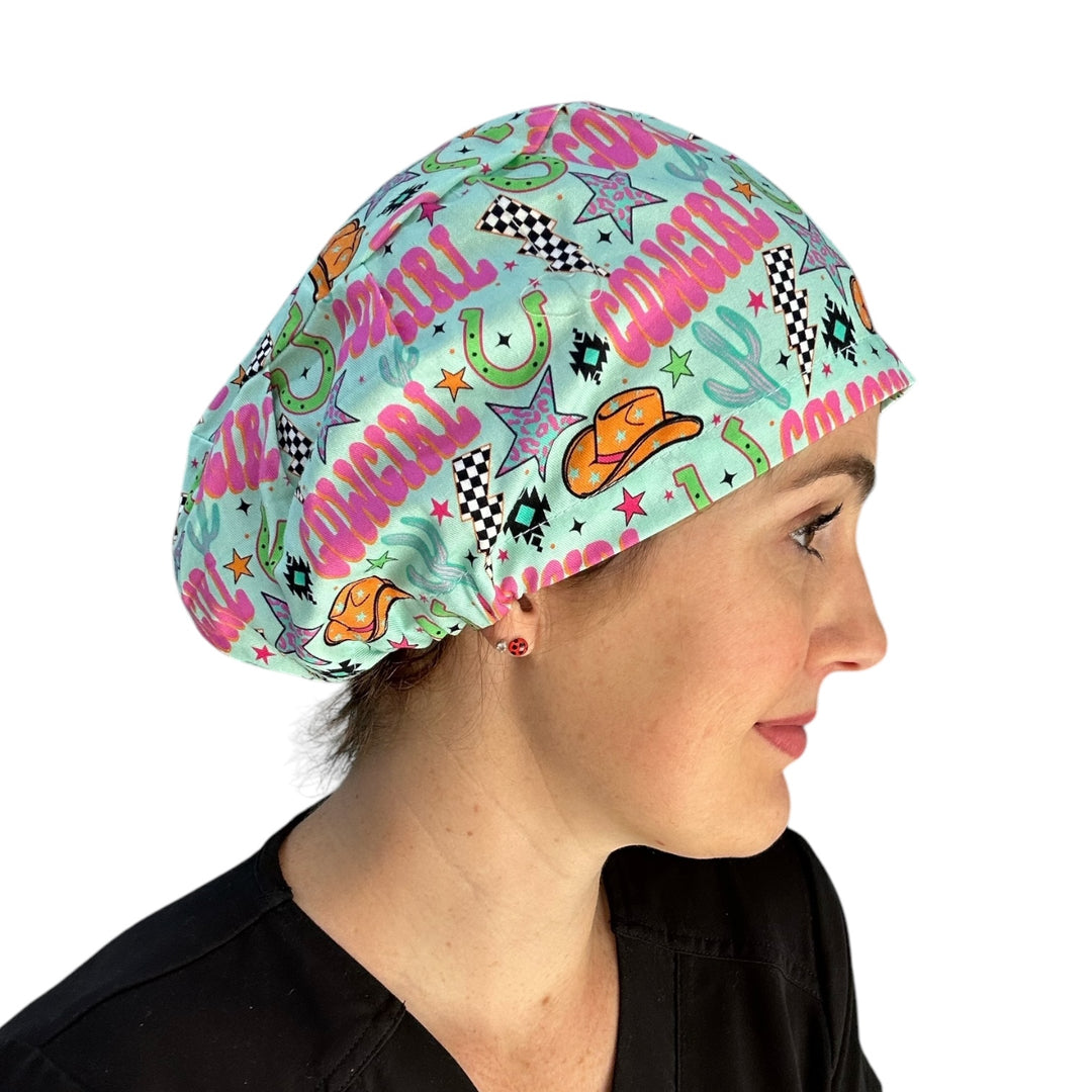 Cowgirl Euro Scrub Cap for Women, by Sunshine Caps Co