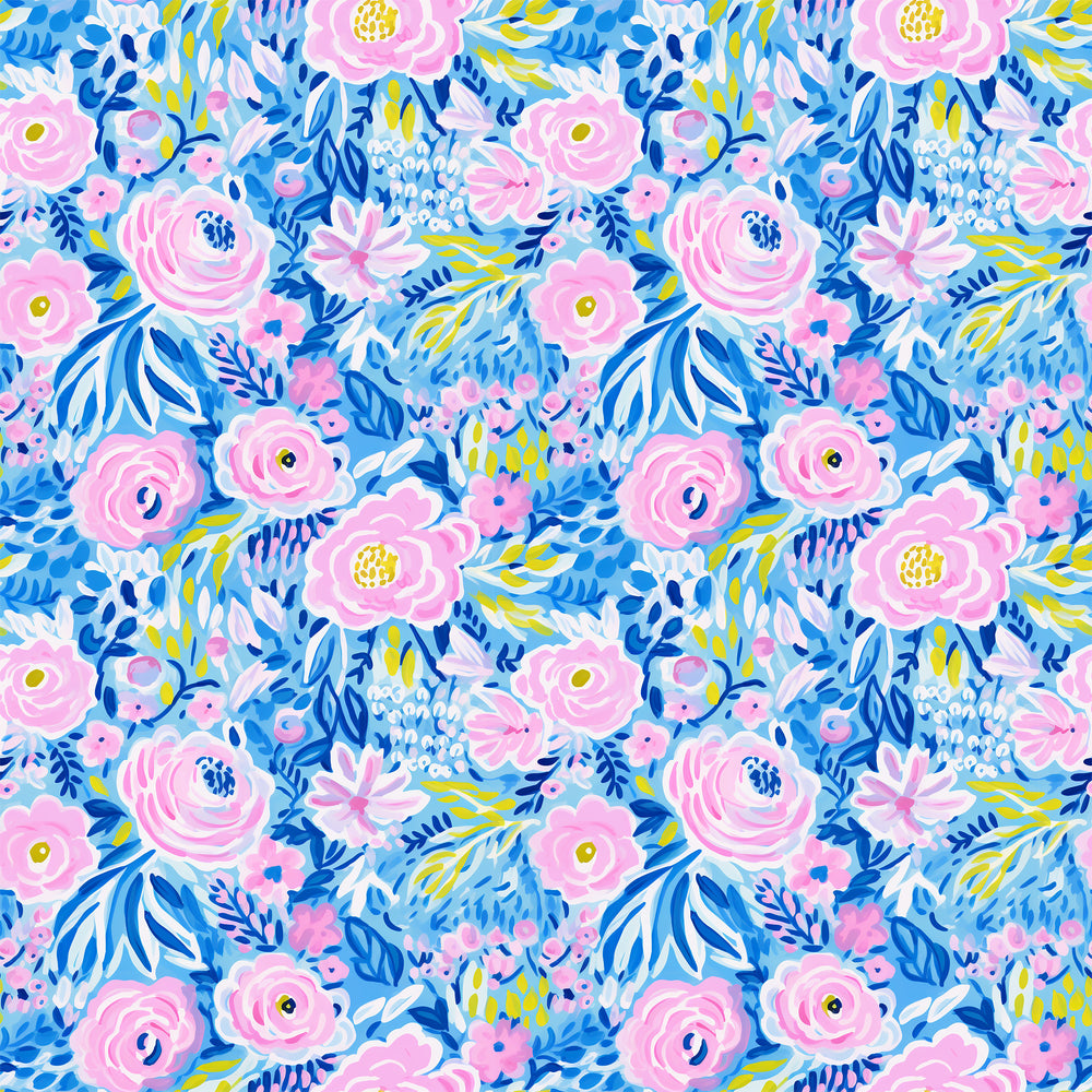 Floral Peonies Euro Scrub Cap for Women, by Sunshine Caps Co