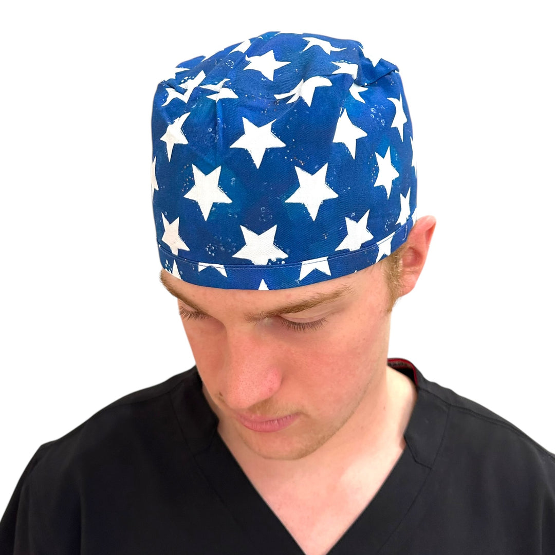 Star Spangled Blue- Classic/Men's Scrub Cap