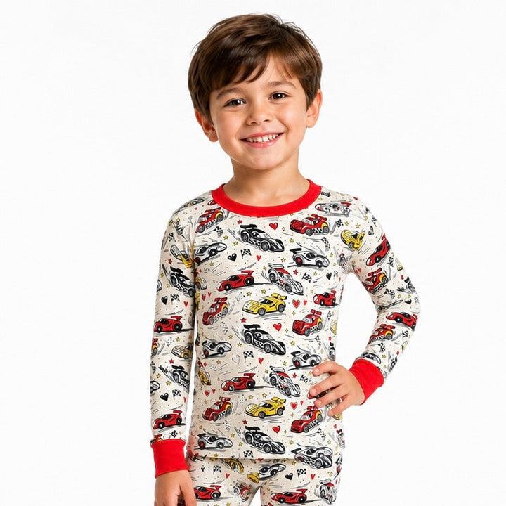 Race Car Long Sleeve Two-Piece PJ's
