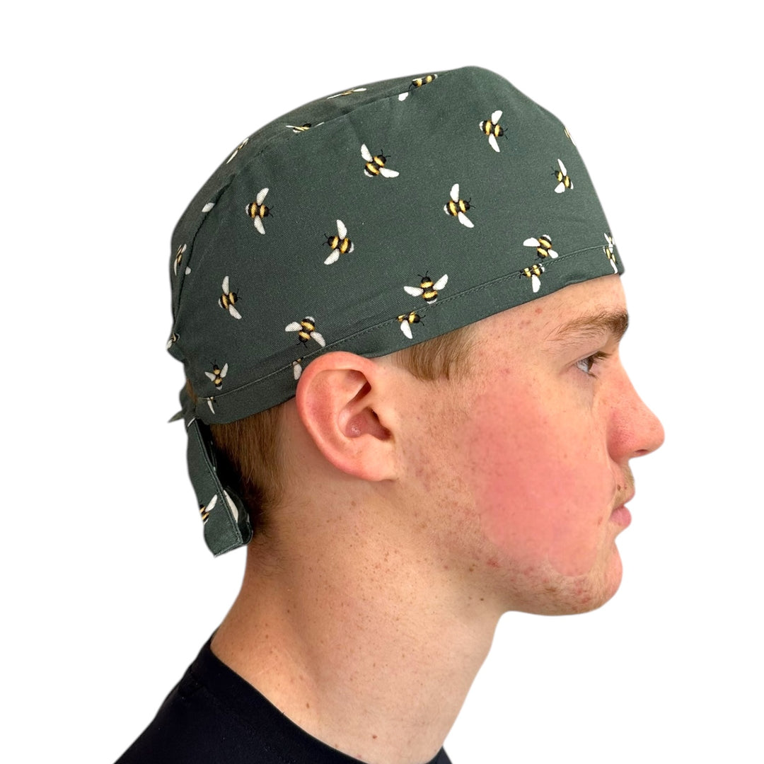 bees Men's Scrub Cap Surgical Hat, by Sunshine Caps Co