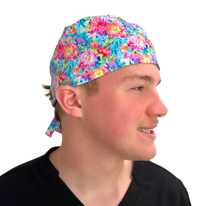 Preppy Floral- Classic/Men's Scrub Cap