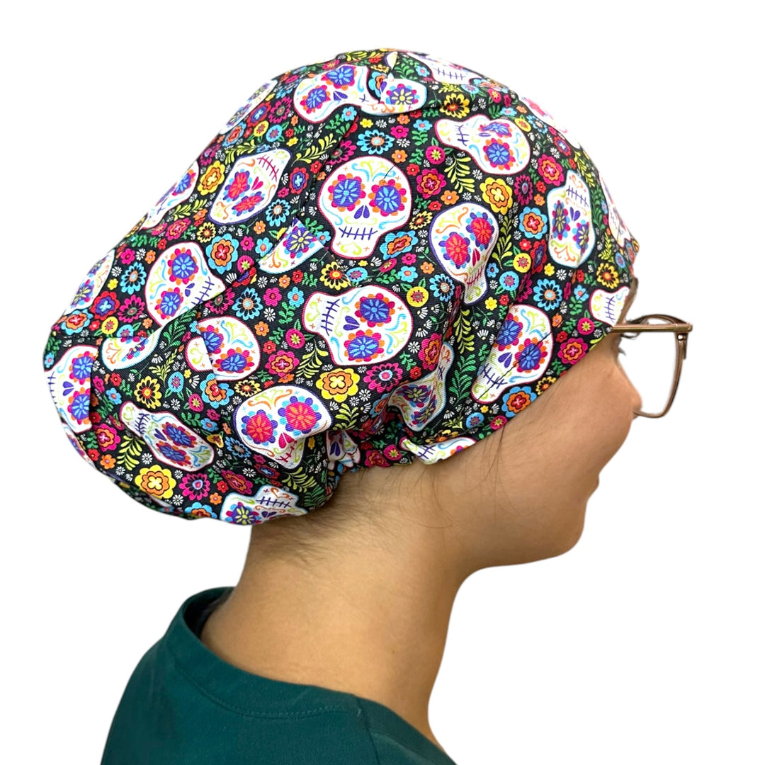 Sugar Skull Fiesta- Euro Scrub Cap