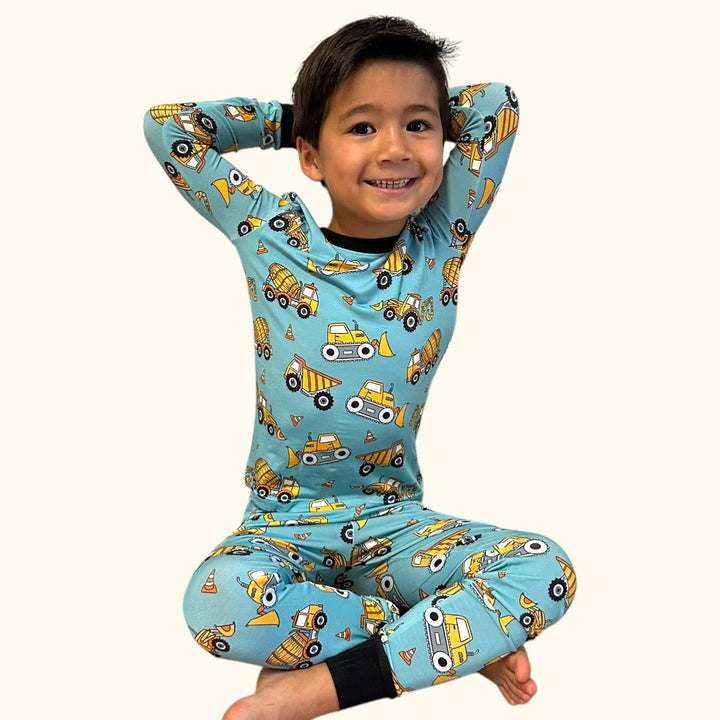 Construction Zone Long Sleeve Two-Piece PJ's