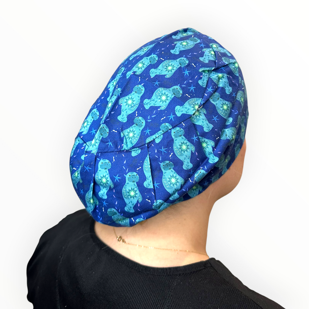 Manatee Tides- Euro Scrub Cap