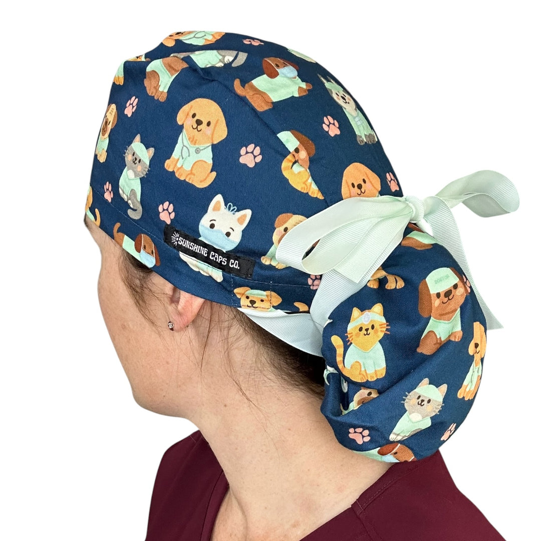 Vet Pets- Ponytail Scrub Cap