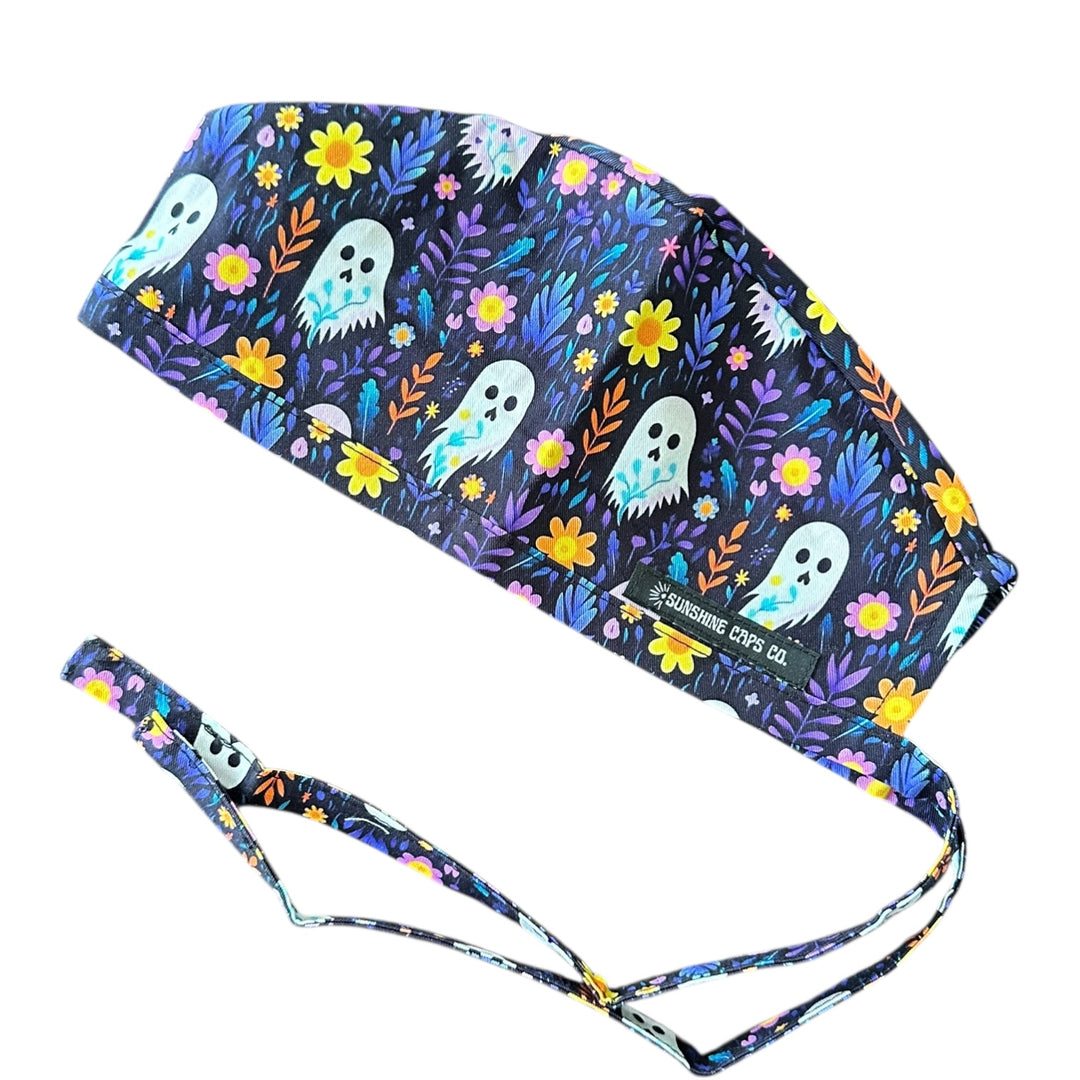 Ghost Floral- Classic/Men's Scrub Cap