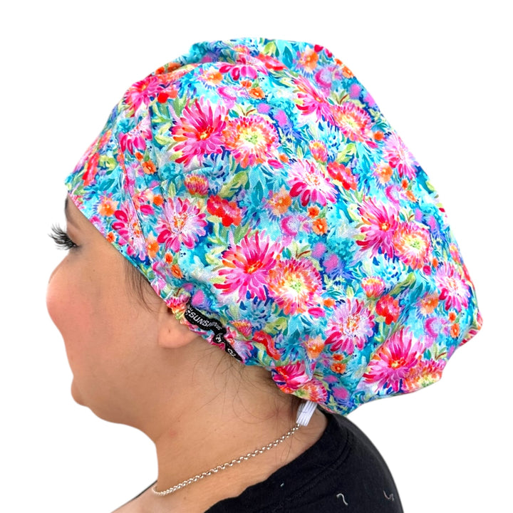 Preppy Floral- Bouffant Scrub Cap