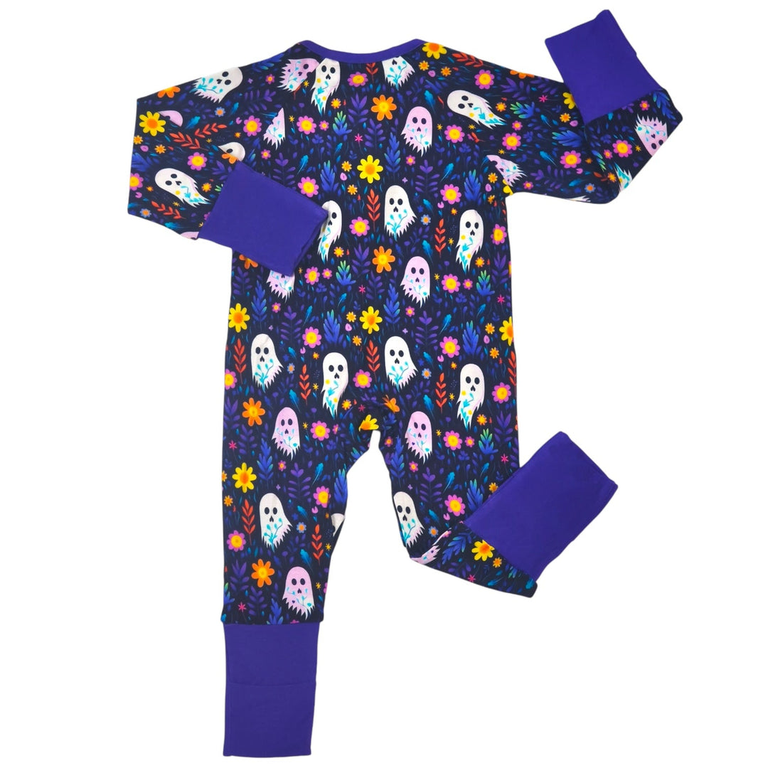Ghost Floral Bamboo Zipper Sleeper