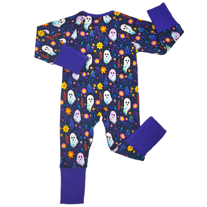 Ghost Floral Bamboo Zipper Sleeper