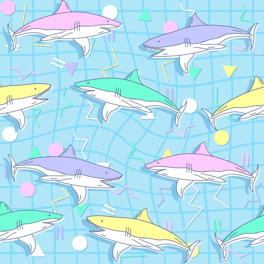 Retro Sharks- Classic/Men's Scrub Cap