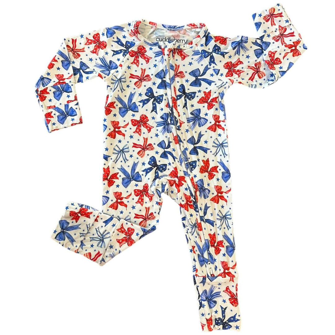 Red White & Bows Bamboo Zipper Sleeper