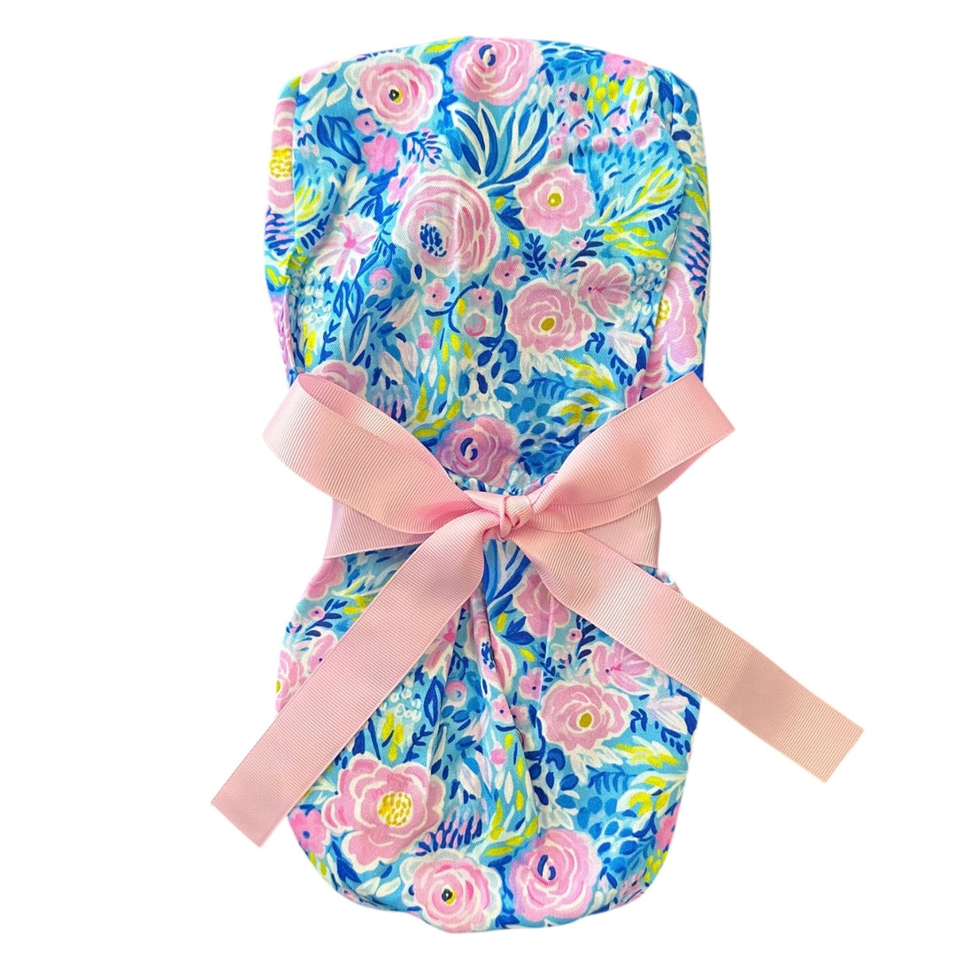 Peony Floral Ponytail Scrub Cap for Women, By Sunshine Caps Co.