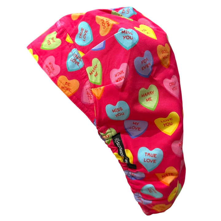 Candy Hearts- Bouffant Scrub Cap