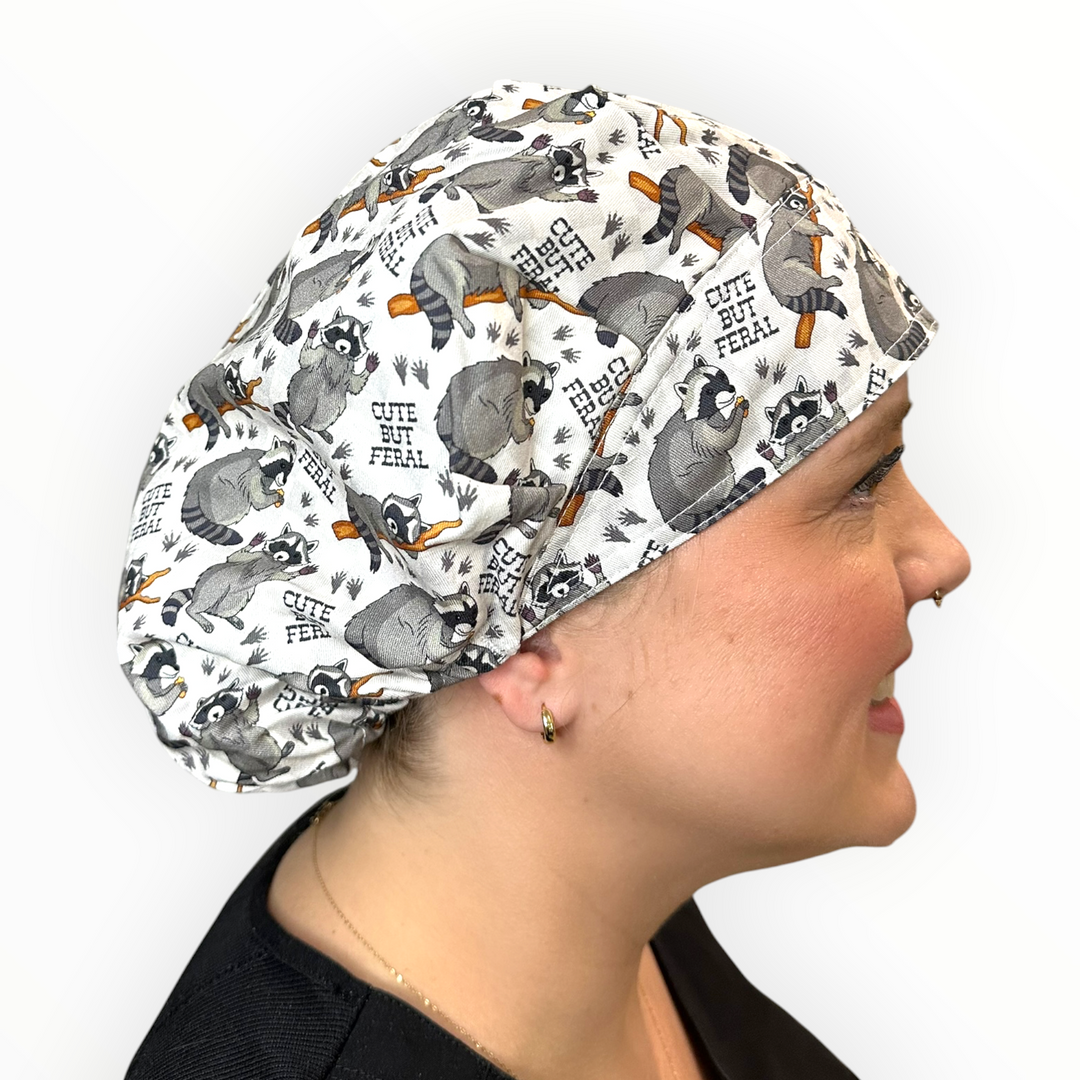 Cute but Feral- Bouffant Scrub Cap
