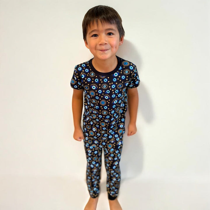 Evil Eye Black Short Sleeve Two-Piece PJ's