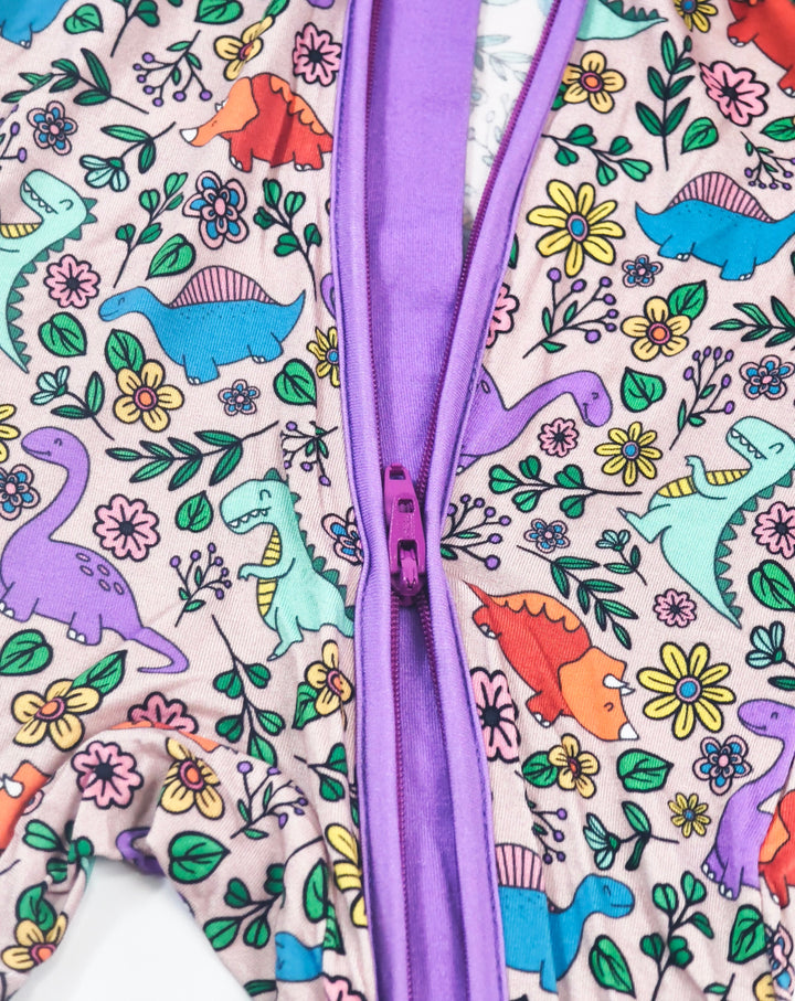 Dino Floral Zipper Sleeper