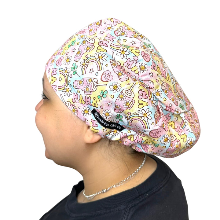 Mama Mom-themed Euro Scrub Cap for Women, by Sunshine Caps Co