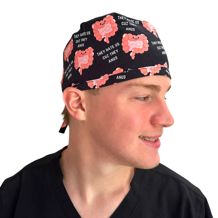 Hate Us Cuz They Anus Black- Classic/Men's Scrub Cap