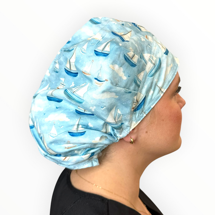 Sailboat- Bouffant Scrub Cap