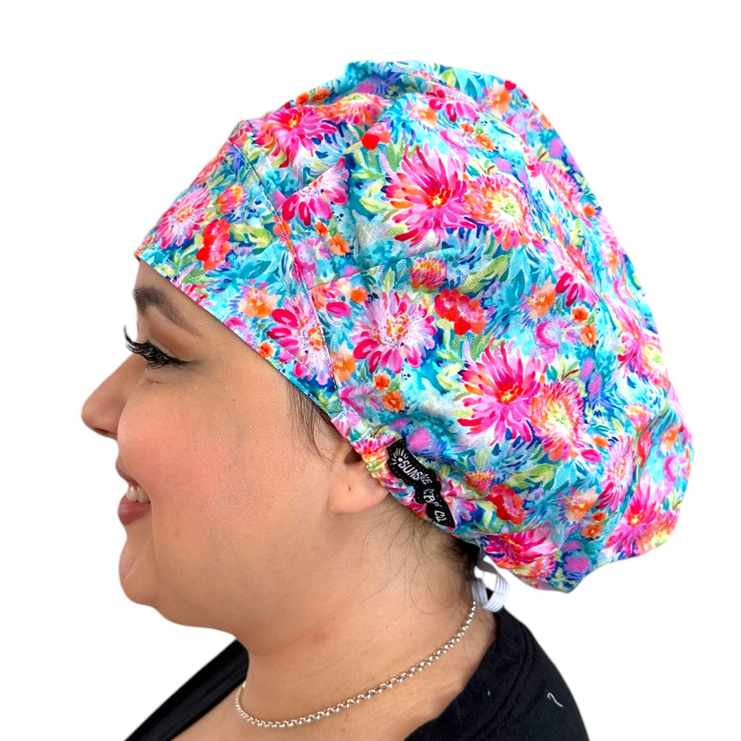 Preppy Floral- Bouffant Scrub Cap