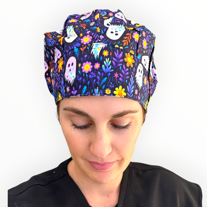 Ghost Floral- Bouffant Scrub Cap