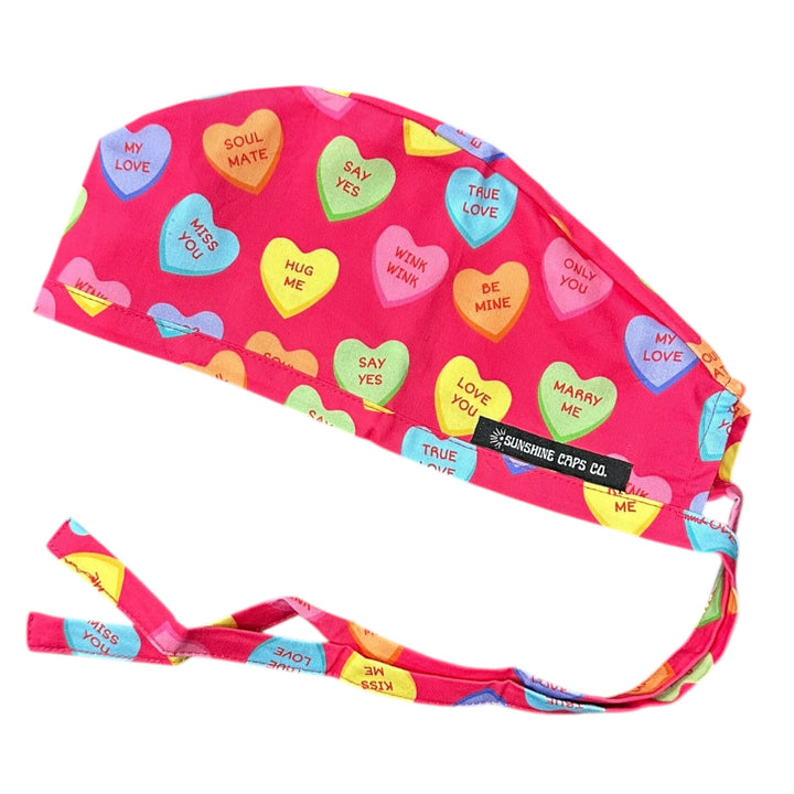 Candy Hearts- Classic/Men's Scrub Cap