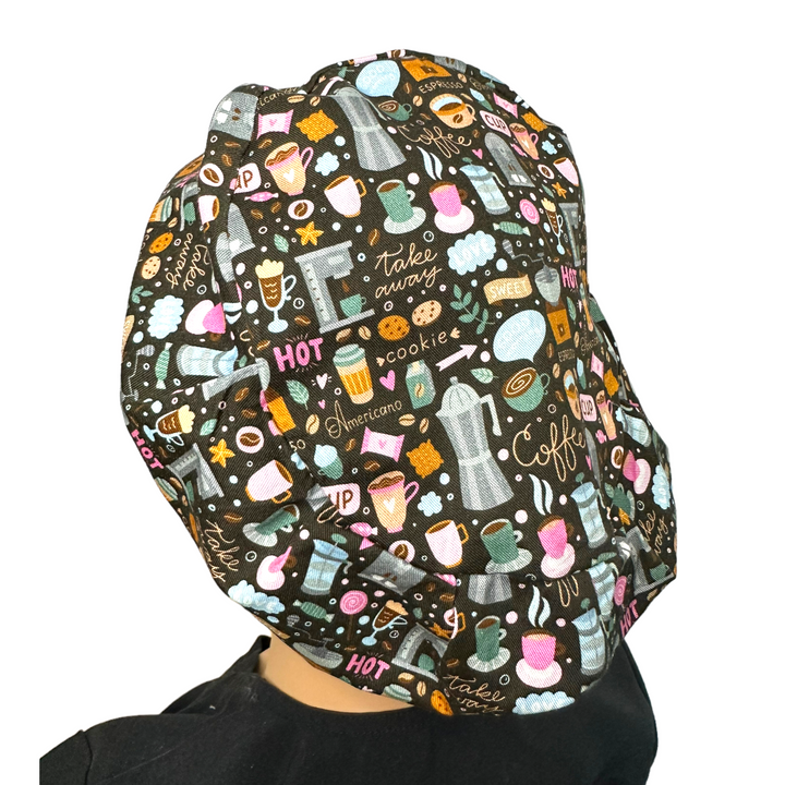 Coffee Euro Scrub Cap for Women, by Sunshine Caps Co