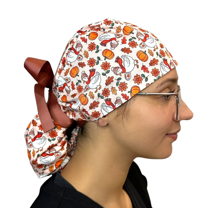 Autumn Goose- Ponytail Scrub Cap