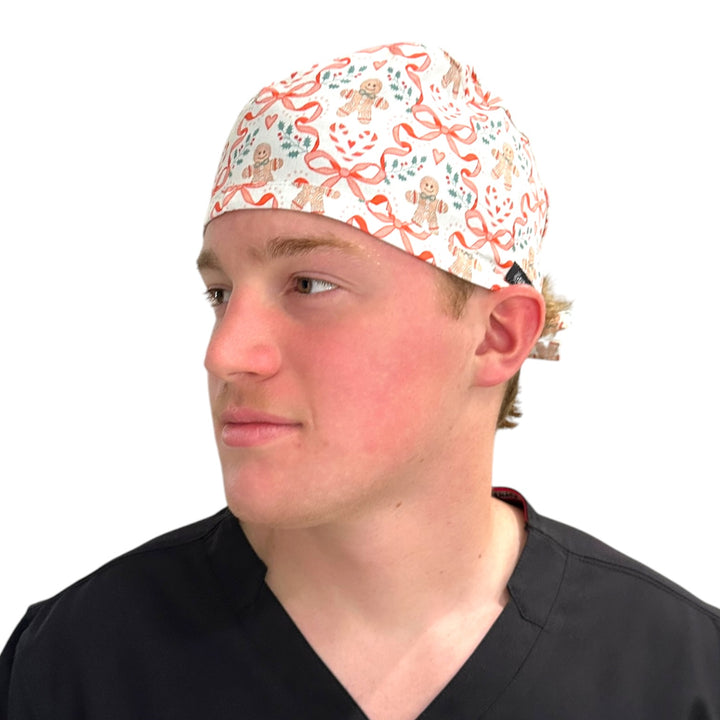 Gingerbread Bows- Classic/Men's Scrub Cap
