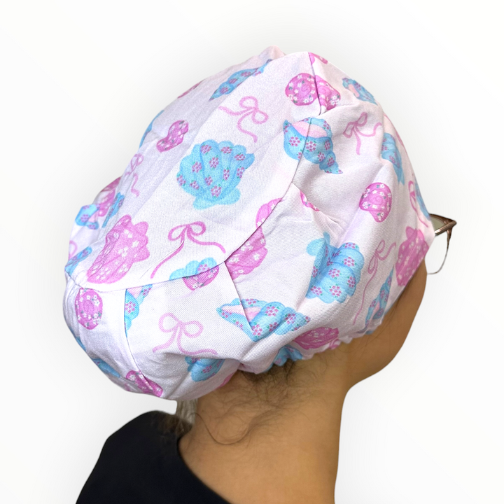 Seashell Sweetheart- Euro Scrub Cap