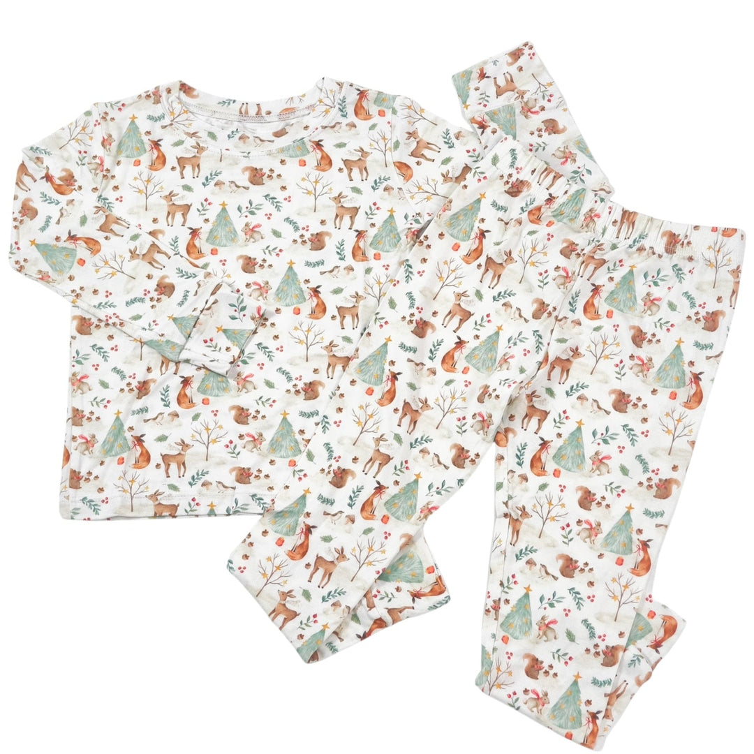Woodland Winter Animal Long Sleeve Two-Piece PJ's