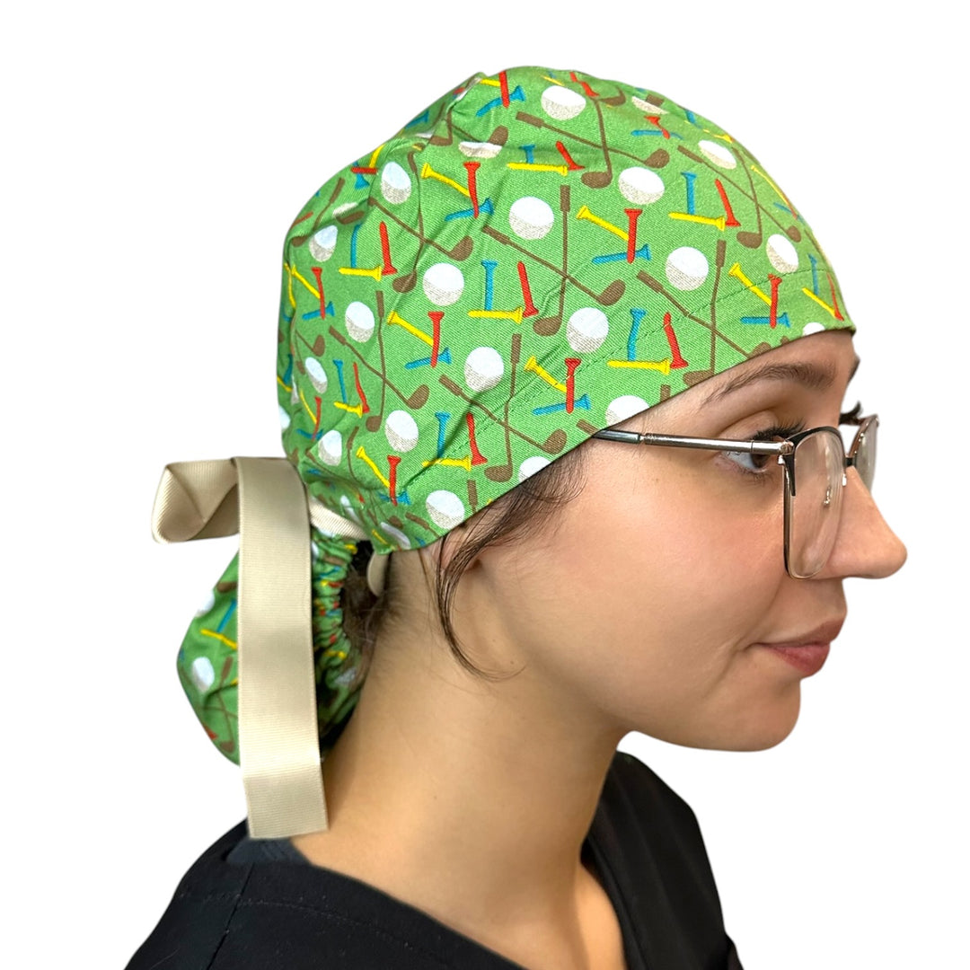 Golf- Ponytail Scrub Cap