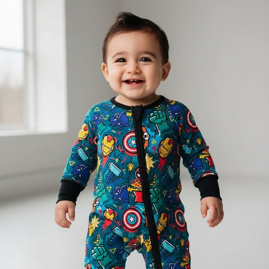 Superhero Bamboo Zipper Sleeper