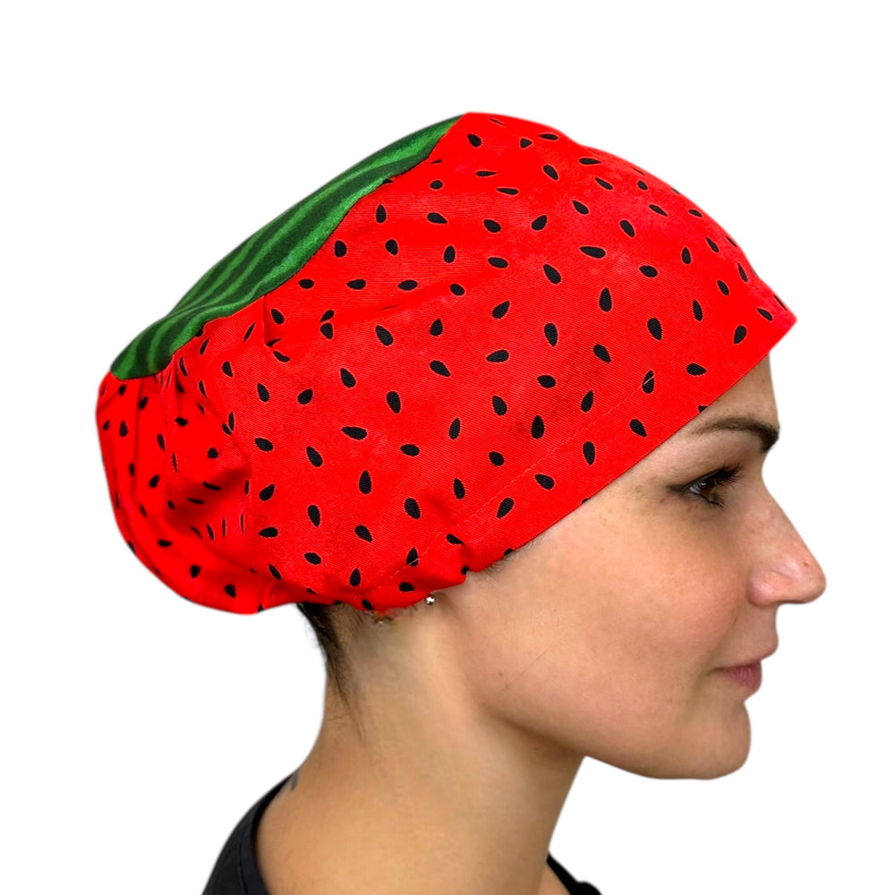 Watermelon Euro Scrub Cap for Women, by Sunshine Caps Co
