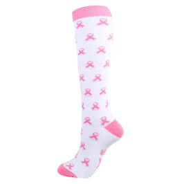 Breast Cancer Pink Ribbon Compression socks by Sunshine Caps Co