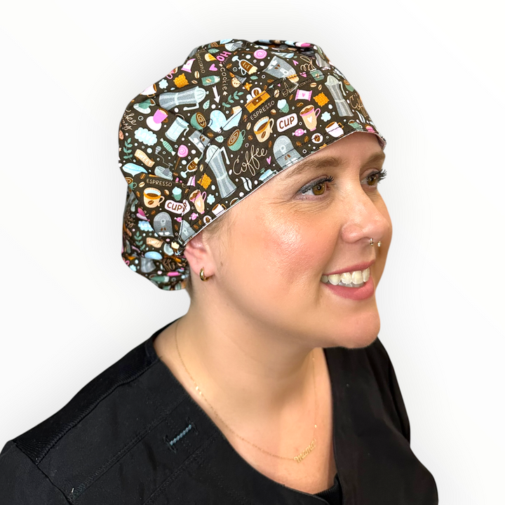 Coffee Break- Bouffant Scrub Cap