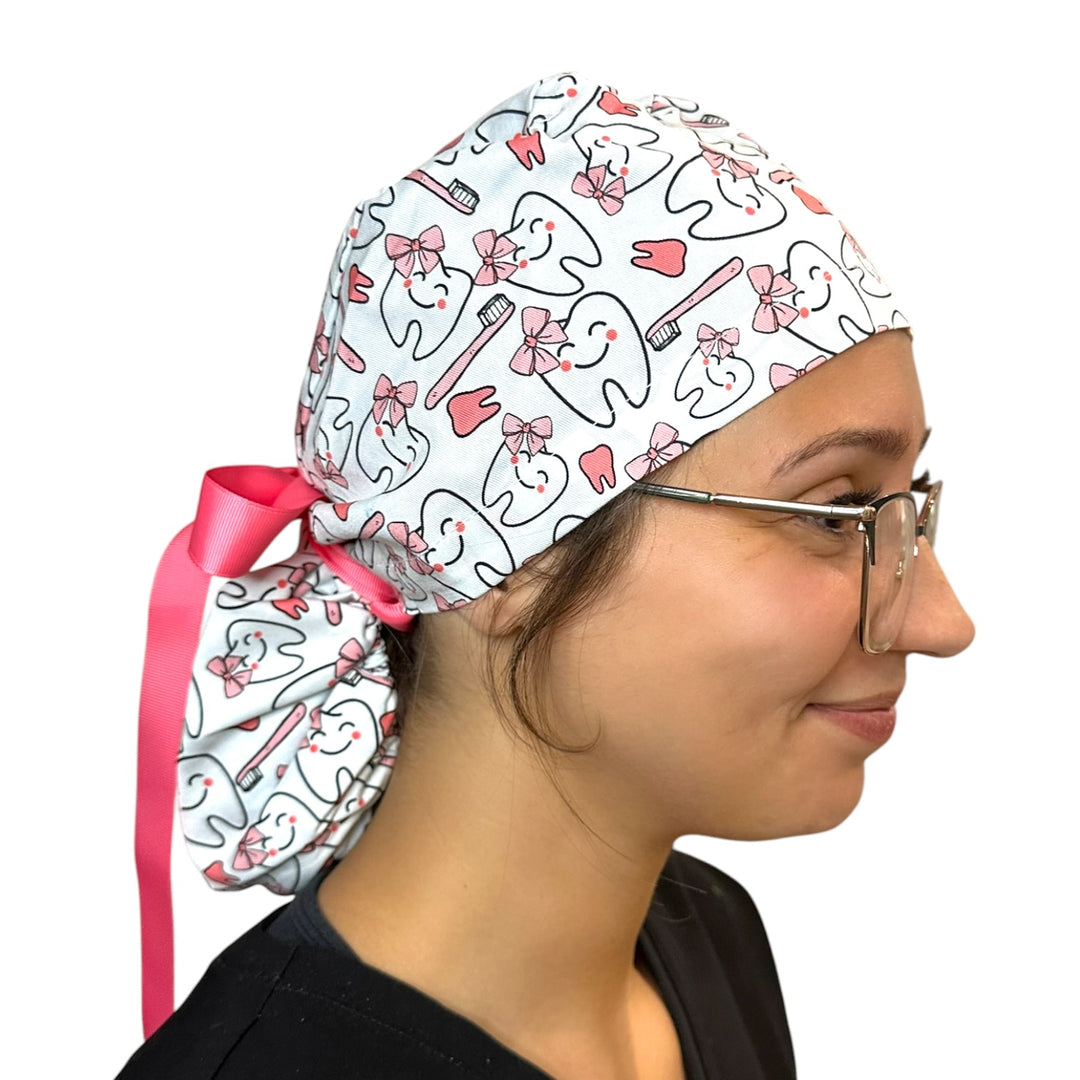 Pretty in Plaque- Ponytail Scrub Cap