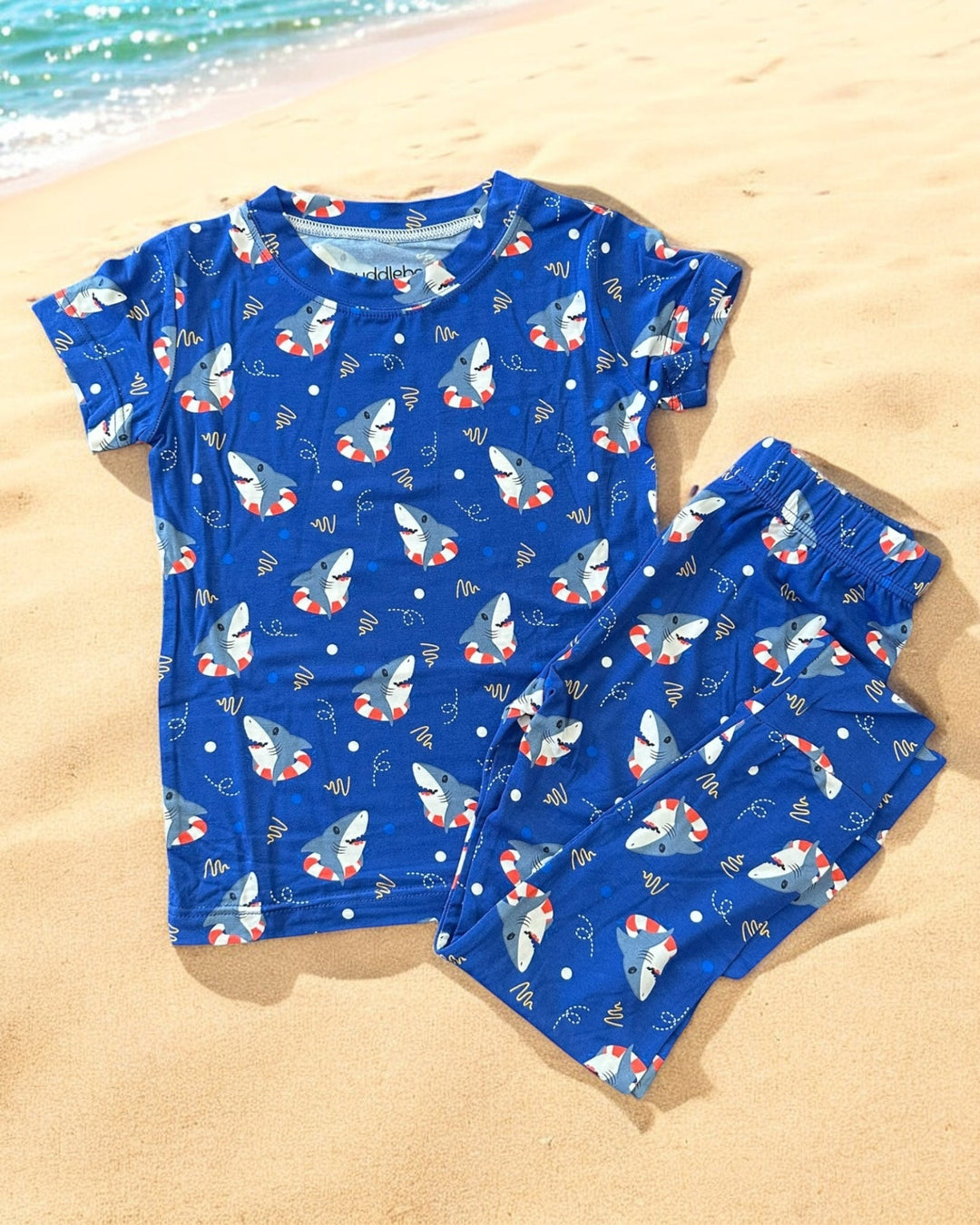 Shark Floaties Short Sleeve Two-Piece PJ's