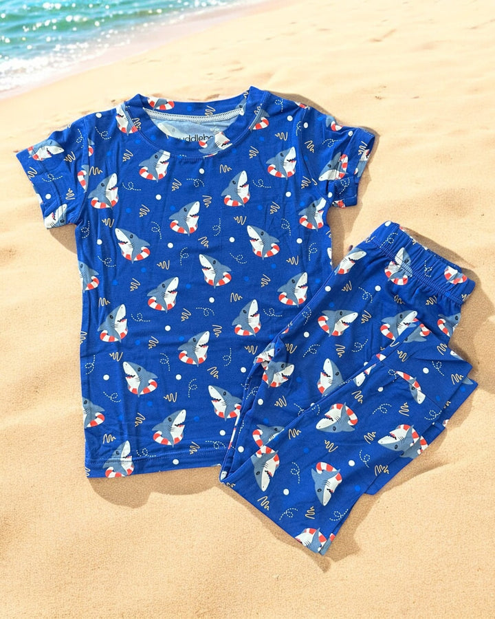 Shark Floaties Short Sleeve Two-Piece PJ's