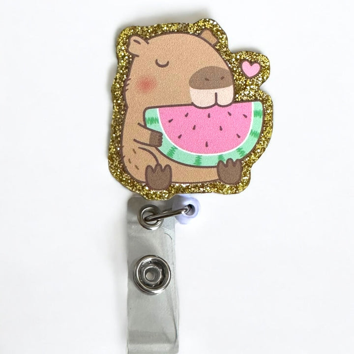 Capybara Retractable Badge Reel for ID badge for nurses and healthcare professionals