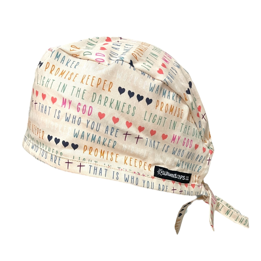 god waymaker Men's Scrub Cap Surgical Hat, by Sunshine Caps Co