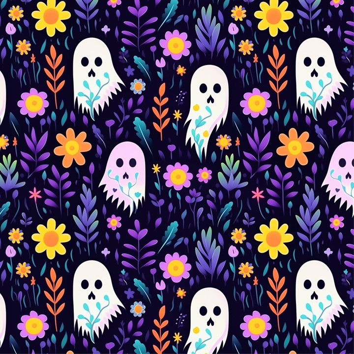 Ghost Floral- Classic/Men's Scrub Cap