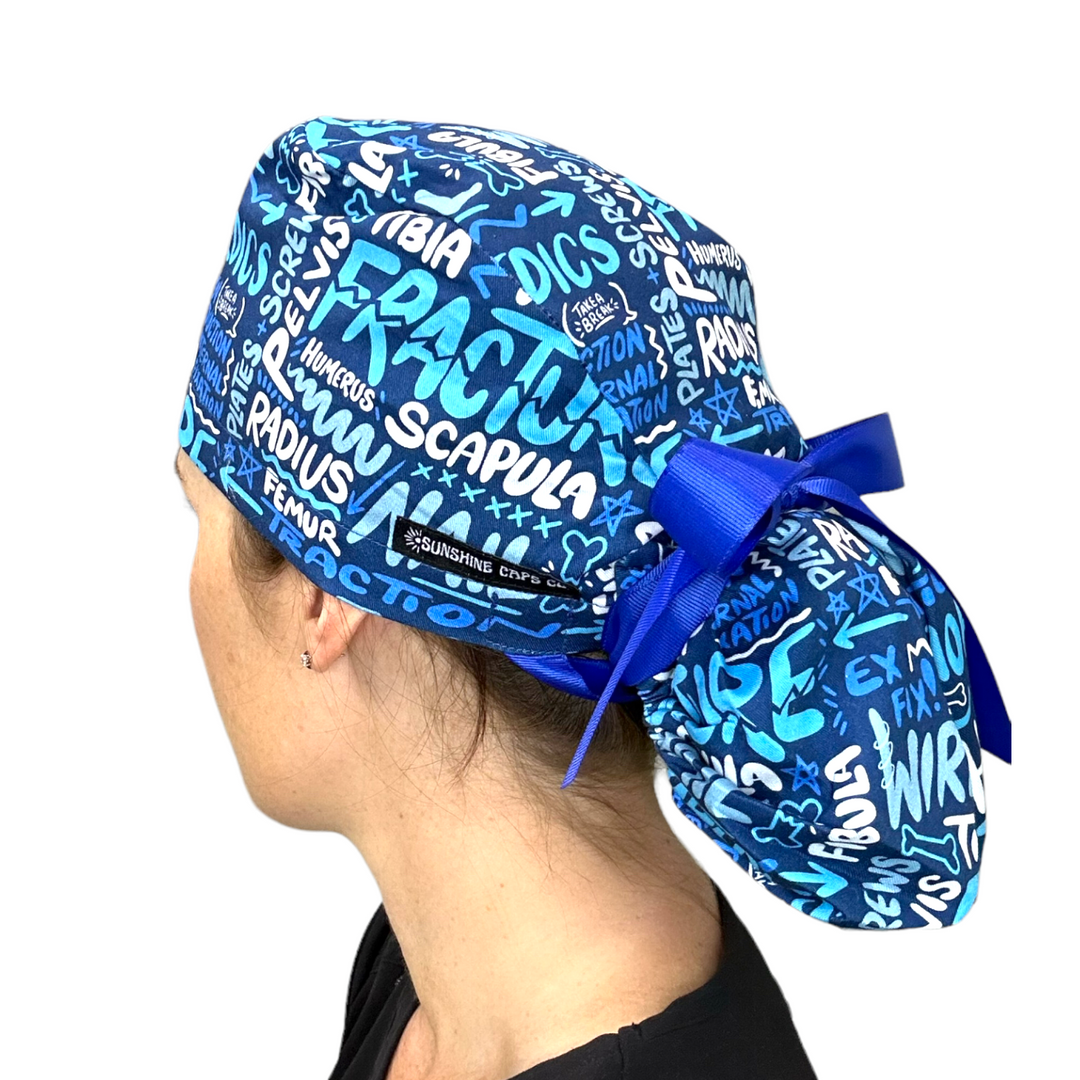 orthopedic Ponytail Scrub Cap for Women, By Sunshine Caps Co.
